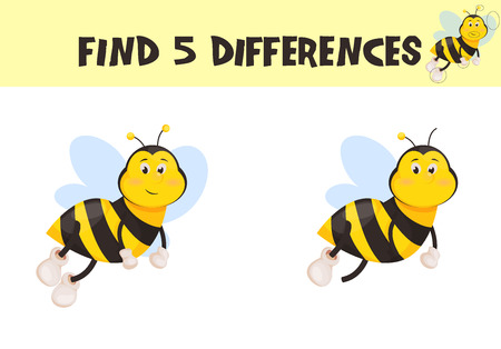 Find differences, education game for children vector ready for print worksheet illustration.のイラスト素材
