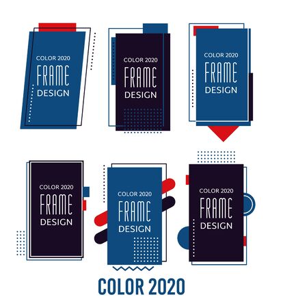 Frames abstract design classic blue color of the year. Vector border template.のイラスト素材