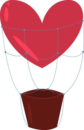 Red valentine heart balloonのイラスト素材