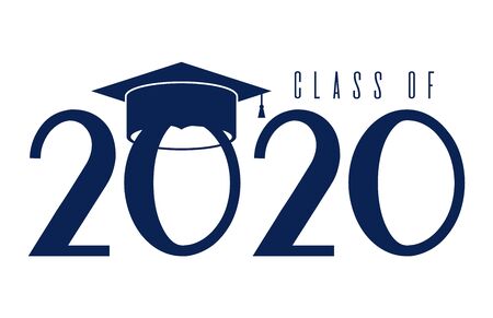 Class of 2020 with graduation cap. Congratulations on graduation.のイラスト素材