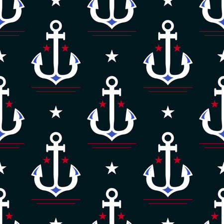 Vector anchor seamless patternのイラスト素材