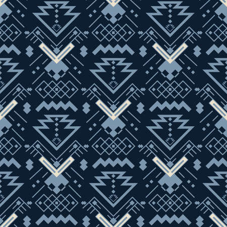 Aztecs seamless pattern. Tribal ethnic ornament. Geometric abstract background.