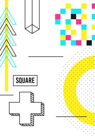 Trend Neo Memphis geometric poster cards