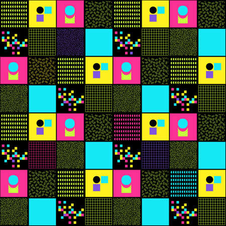 Neon Seamless high-speed vector sport pattern in dark background. Abstract neo geometric seamless...