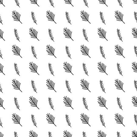 Seamless pattern with Christmas tree and snowflake for winter holidays design. Scandinavian Christmas monohrome Collection. Wrapping paper for xmas winter decoration. Holiday background.のイラスト素材