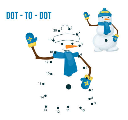 Dot to dot game for kids home schooling. Coloring page for children education. Number drawing line puzzle game. Mathematics activity, task homework study. Home schooling vector illustration.のイラスト素材