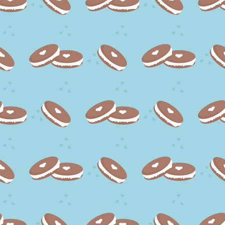 Seamless assorted macarons pattern. Macaroon backgroundのイラスト素材