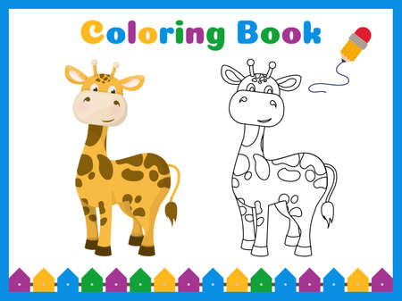 Coloring book for preschool kids with easy educational gaming level.のイラスト素材