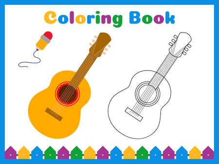 Coloring book for preschool kids with easy educational gaming level.のイラスト素材