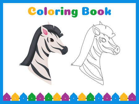 Coloring book for preschool kids with easy educational gaming level.のイラスト素材