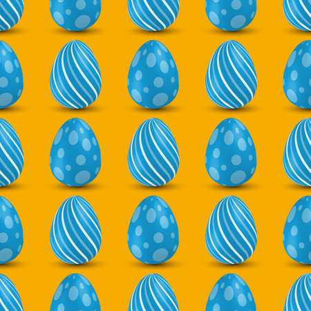 Colored Easter Eggs seamless pattern. 3d easter egg, spring holiday traditional symbol. Colorful ornament realistic seasonal decoration. Vector illustration easter greeting cardのイラスト素材