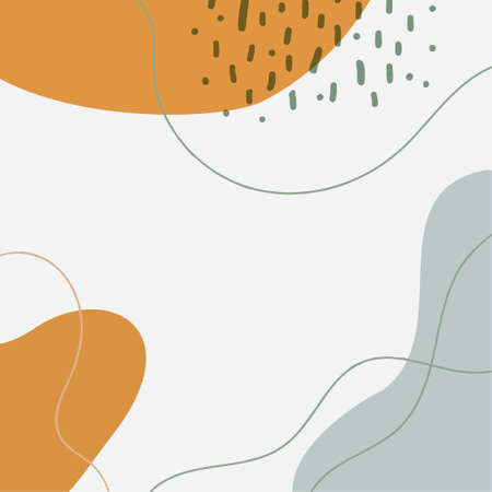 Boho background fashion stylish templates with organic abstract shapes and line in nude pastel colors. Neutral beige, terracotta background in boho style. Burnt orange contemporary collage. Vectorのイラスト素材