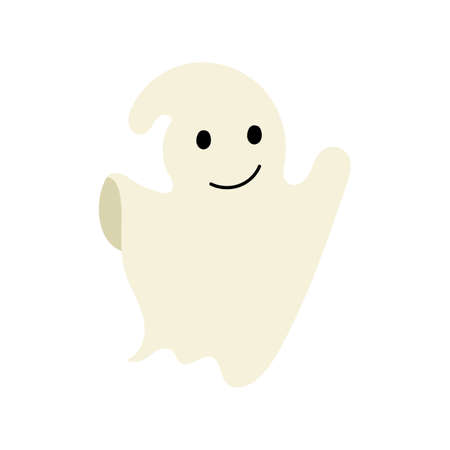 Ghost character emoticon isolated on white background.のイラスト素材