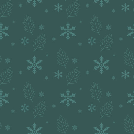 Christmas seamless background with snowflakes. Festive new year holiday seamless pattern.のイラスト素材