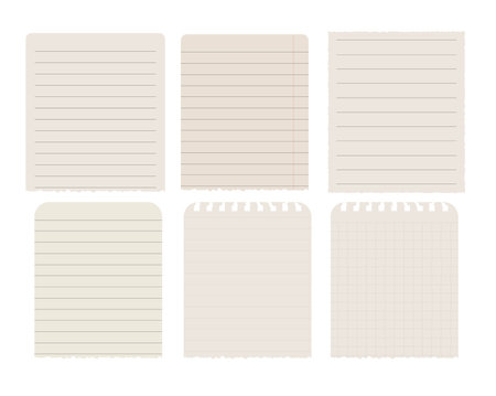 Scrapbook papers. Blank notepad pages vector illustration.のイラスト素材
