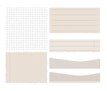 Scrapbook papers. Blank notepad pages vector illustration.のイラスト素材