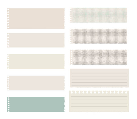 Scrapbook papers. Blank notepad pages vector illustration.のイラスト素材