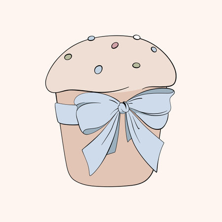 Easter cake with icing illustration greeting card vectorのイラスト素材