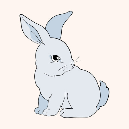 Easter bunny. Cute Girlish bunnies for kids. Rabbit or hare, spring festive animal.のイラスト素材
