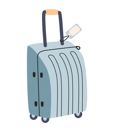 Travel suitcases for travel and business. Tourism and hospitality Luggage. Journey Bag Voyage Vector Illustration.のイラスト素材