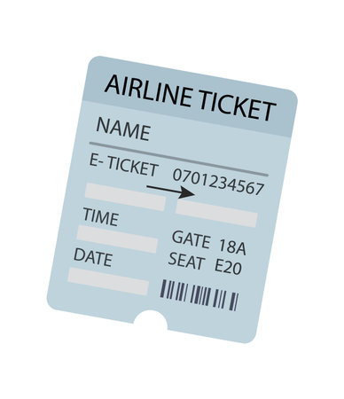 Ticket air travel airline flight airplane icon isolated concept. Vector graphic design illustration.のイラスト素材