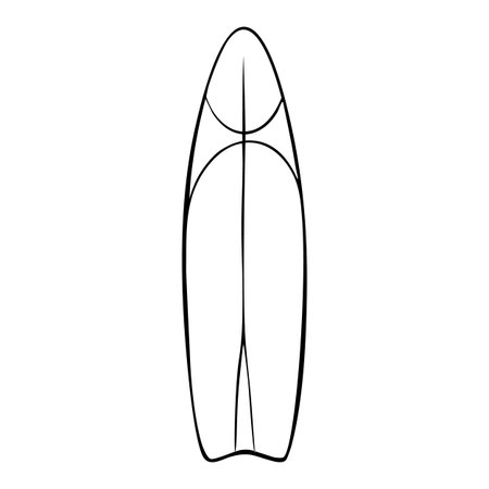 surfboard hand drawn sketch illustration. Surf board Extreme summer sea water activity.のイラスト素材