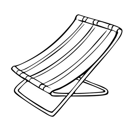 Folding beach outdoor chair vector illustration.のイラスト素材