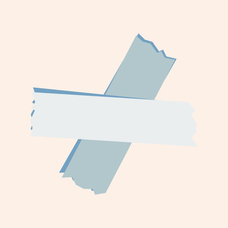 Scotch Adhesive Sticky tape, color office glue paper stripes. Sticky bandage, different realistic tapes band. Torn elements, isolated decorative vector illustrationのイラスト素材