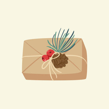 Christmas gift boxes. Wrapped xmas gifts, winter holidays surprises. Birthday or xmas gift boxes flat vector illustration setのイラスト素材