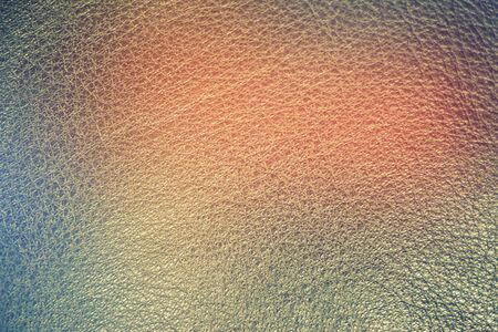 Genuine Leather. Blue background. The texture of the skin close-up.