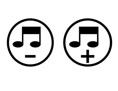 Sound symbols loud and quiet on a white background.の写真素材