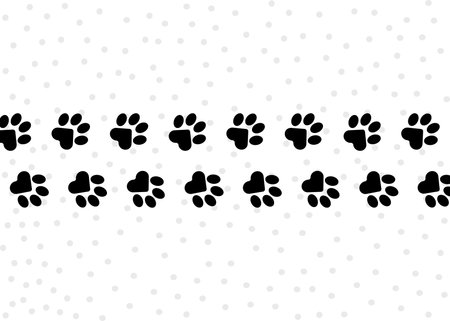 Paws of a cat, dog, puppy. Simple animal footprint pattern for bedding, fabrics, backgrounds, websites, postcards, baby prints, brown paper.の写真素材