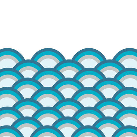 Blue water and beautiful artistic creative waves. Marine pattern for printing on fabric, textiles, paper, design packaging, decor. Vector graphics.のイラスト素材