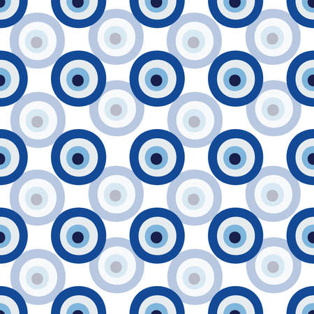 Turkish amulet against the evil eye. Blue eye. Guardian Nazar. Seamless pattern for printing on fabric, textile, paper, interior design.の写真素材