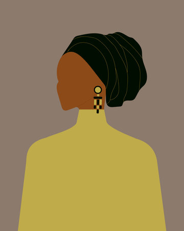 Women's silhouette in trendy colors of different nationalities and religions. Women's Day. Modern avatar.の写真素材