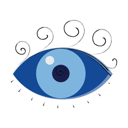Turkish amulet against the evil eye. Blue eye. Guardian Nazar. An attribute of traditional pre-Islamic Turkic apotropic magic. Vector graphics.のイラスト素材