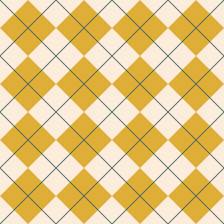 Argyll. Seamless pattern with squares and lines of trending colors. For printing on fabrics,...