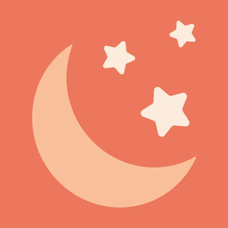 Moon and stars in pink. Print for decorative pillows, children's bedroom design, clothing.の写真素材