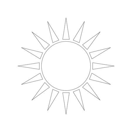 Sun linear icon on a white background. Thin black line customizable illustration.の写真素材