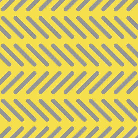 Zigzag seamless art deco pattern of herringbone-folded sticks for modern fabrics, textiles, decorative pillows. Trending colors yellow and gray in 2021.の写真素材