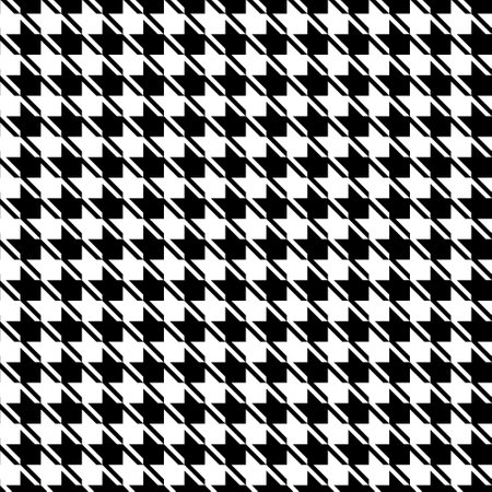 Goose foot or broken cage. Two-color geometric ornament. Abstract polygons.Trendy seamless pattern...