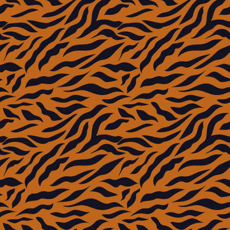 The tiger pattern is a symbol of 2022. Seamless pattern with black stripes on a brown background. Print for modern fabrics, throw pillows, wrapping paper.の写真素材