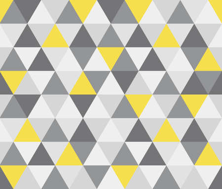 Modern pattern consisting of a triangle of yellow and gray. Seamless pattern for trendy fabrics, decorative pillows, wrapping paper, interior design.の写真素材