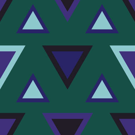 Triangles in shades of blue and green. Seamless modern pattern for trendy textiles, paper products.