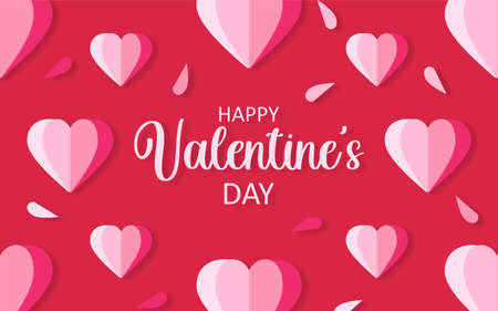 Greeting card with hearts on a red background. Heart shaped love symbols for happy women....