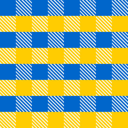 Checkered seamless pattern. Blue and yellow squares for modern fabrics, textiles, wrapping...