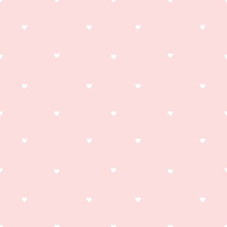 White little hearts against pink background. Seamless cute pattern.の写真素材