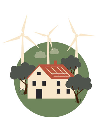 nature and renewable energy. Sustainable industry with windmills and solar panels. energy conversion...