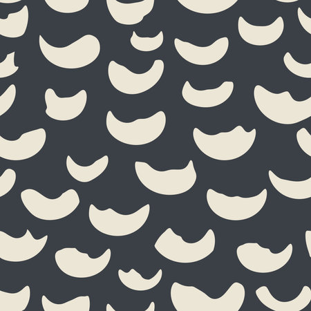 Abstract shapeless spots form a seamless pattern for contemporary textiles, decorative wrapping paper. white and black.の写真素材