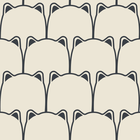 Silhouettes of gray cats create a cute modern seamless pattern with pets for textiles.の写真素材